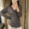 2026 Nuevo Top de Mujer de una Pieza de Modal Acanalado Postparto Manga Larga Ropa Postparto Ropa de Lactancia Ropa para Alimentar Se Puede Usar al Aire Libre