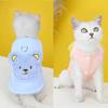 Roupas para animais de estimação, roupas para gatos, colete de algodão para gatos, roupas azuis pequenas para gatos, outono e inverno, novas 23 roupas tridimensionais de algodão acolchoado para ursos