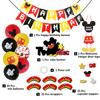 Conjunto de decoração de aniversário Mickey da Amazon faixa de feliz aniversário conjunto de plug-in para bolo