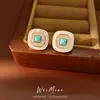 Pendientes Vintage, Pendientes de Flor con Diamantes de Colores y Aguja de Plata, Fabricante de Pendientes de Lujo Ligero Estilo Francés