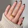 Nuevas Uñas Portátiles Estilo Europeo y Americano, Color Nude Francés Lunares Estampado de Leopardo Uñas Postizas Pura Tentación, Puntas de Uñas Removibles Venta al por Mayor