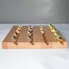 Estante creativo de madera para joyas almacenamiento de anillos adornos Madera de haya de alta gama círculo pendientes pulsera exhibición soporte de exhibición de joyas