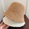 Sombreros al por mayor Sombrero de pescador tejido retro francés para mujer Verano Delgado Versátil Sombrero para el sol Estilo japonés Sombrero de pescador