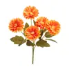 Dália artificial de alta qualidade com 5 cabeças para decoração de sala de estar e mesa de jantar em casa, ornamentos de flores artificiais, atacado de flores artificiais transfronteiriço