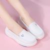 Zapatos de Enfermera Personalizados de Maíz con Suela Blanda, Transpirables y No Cansan, Zapatos Blancos Planos de Cuero Genuino con Suela Antideslizante para Trabajo en Hospital