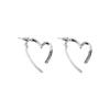Aretes de amor de placa de luz plateada estilo europeo y americano, diseño clásico, atmosféricos, estilo socialité, moda para mujer, aretes de alta gama