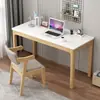 Mesa de Madeira Maciça Nórdica, Mesa Simples para Casa, Quarto, Escritório, Mesa para Estudo e Escrita, Mesa com Armazenamento para Computador de Mesa