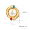 Pendientes de acero inoxidable con incrustaciones de perlas de alta gama estilo corte francés INS, pendientes chapados en oro de 18 quilates para mujer, venta al por mayor
