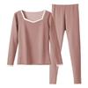 Antinglu Aumentado Outono e Inverno Fio de Caxemira Veludo Alemão Quente Conjunto Top Sexy Ajustado ao Corpo Combinação de Cores Contraste Decote V Feminino