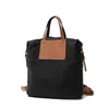 Nova Mochila de Lona Moda Japonesa e Coreana Estilo Executivo Lona com Bolsa de Couro de Vaca Mochila Casual Versátil