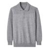 Novo Suéter Masculino de Malha Fina Cashmere Puro Gola Polo Cor Sólida Manga Longa Vertical Casual de Negócios Outono Inverno