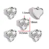 Colgante irregular de corazón redondo de aleación incrustada, accesorio de pulsera y pendiente DIY de lujo ligero W868