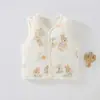 Chaleco de algodón fino de 40 g, cálido, estilo bosque, Clase A, estilo caricatura, para bebé, adecuado para todas las estaciones, chaleco para recién nacido