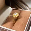 Moda de Luxo Leve Romântico Amor Eterno Mobius Escovado Pingente Rosa Colar Banhado a Ouro Anel de Diamante para Mulheres