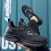 Sapatos Masculinos Tamanho Grande 50, Respiráveis em Malha Preto Versátil Casual Esportivo, Resistentes ao Desgaste Sola Macia Sapatos de Trabalho, Sapatos Masculinos Estilo "Dad Shoes" 47
