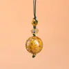 Colgante de calabaza lacada estilo chino tradicional con borlas, llavero, artículo decorativo, cuentas de oración, accesorio para cadena de teléfono