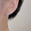 Pendientes de plata con diseño de rayo Dongdaemun de Corea del Sur, pendientes sencillos de circonita, pendientes elegantes para mujer, pendientes de moda que combinan con todo.