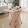 Mesa plegable simple para hogar, apartamento pequeño, mesa para comer pequeña, mesa de estudio para estudiantes, dormitorio, portátil, doble barra, mesa de flexiones de suelo