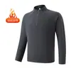 Camiseta Base de Terciopelo Alemán Doble Cara con Media Cremallera y Cuello Alto para Hombre, Otoño Invierno, Manga Larga, Deportiva, Casual, Ropa Interior, En Stock, Venta al por Mayor de Fábrica