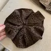 Elástico de Cabelo Grande Tendência High-End com Estampa de Leopardo para Rabos de Cavalo, Corda de Cabelo Versátil Retrô