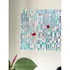 Decoración de tablero con lentejuelas impulsado por el viento sala de estar vestíbulo pintura decorativa pintura colgante superficie de pared blanca grande decoración de pared decoración de pared cuadrados de colores
