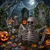Decoración de Halloween calavera artificial esqueleto de medio cuerpo gris-blanco adorno de escritorio decoración de fiesta transfronteriza Festival de Fantasmas esqueleto