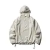 Ropa para Hombre Beijie 2026 Verano Nuevo Sudadera con Capucha Ligera de Ocho Colores con Cremallera Media Manga Larga