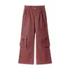 Pantalones de Trabajo Retro Americanos Ot para Hombre con Múltiples Bolsillos de Pierna Recta Pantalones Casuales de Trabajo para Hombre