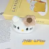 Flor de lana de dibujos animados Gato KT accesorios de felpa pantuflas ropa bolsa broche colgante accesorios Joyería semiacabada para manualidades