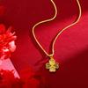 Collar de Trébol de Cuatro Hojas Popular de Nicho para Mujer Chapado en Oro ins Sentido de Alta Gama Oro Arena de Vietnam Collar de Clavícula de Amor de Trébol de Cuatro Hojas