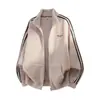 Sudadera cárdigan Hanlu de estilo americano casual de forro polar con cuello alto para hombre, versión de otoño, chaqueta retro con bloques de color