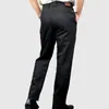 Pantalones Casuales de Alta Elasticidad para Hombre de Primavera y Verano, Pantalones de Traje a Medida de Corte Recto con una Caída de Alta Gama, Corte Formal de Negocios