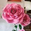 Escenario de boda camino plomo Barra flor de espuma rosa flor de papel tienda de ventanas decoración flor artificial hecha a mano 3 flores grandes