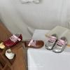 Xshx Correa Ballet Niñas Otoño Ale Plisado Punta Ancha Zapatos Infantiles Wenzhou con Suela de Goma Antideslizante y Velcro