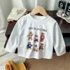 Camisetas de Manga Comprida para Meninos e Meninas Primavera & Outono 2025 Outono Novo Estilo Camisetas de Algodão Infantil para Crianças Pequenas e Médias