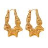 Aretes Transfronterizos de Nuevo Nicho con Temperamento Simple de Línea Torcida de Primavera Moda Personalidad Combinan con Todo Chapados en Oro Acero de Titanio