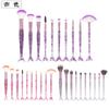 Também cor Novo 10 peças conjunto de pincéis de maquiagem de cristal cauda de sereia conjunto completo de pincel para pó solto sombra pincéis ferramentas de beleza em estoque