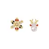 Brincos de Árvore de Natal Floco de Neve Diamante Agulha de Prata com Borla de Pérola Lançamento de Natal Brincos Elegantes de Luxo Leve Brincos da Moda