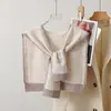Capa Cálida Engrosada para Otoño e Invierno que Protege el Cuello con Bufanda para Hombros, Chal, Chal de Punto de Alta Gama Versátil con Bloqueo de Color