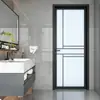 Puerta Sencilla de Baño para Inodoro, Puerta de Baño, Puerta de Vidrio de Aleación de Aluminio Titanio, Extremadamente Estrecha, Puerta Interior Batiente Mediana Estrecha para Cocina