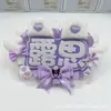 Etiqueta de nombre personalizada para soporte de abanico con doble letra, producto terminado de tela no tejida con letras reflectantes, colgante creativo para soporte de abanico puramente hecho a mano, mercancía de la comunidad de abanicos