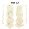 Venta al por mayor del fabricante Comercio exterior Estilo europeo y americano Velcro Cola de caballo larga y rizada Peluca para mujer Pieza de cabello de cola de caballo de fibra de alta temperatura en stock