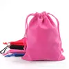 Uau Saco de Cordão de Veludo de Microfibra de Cor Sólida Fosca Saco de Armazenamento de Joias Bolsa de Pano para Fone de Ouvido Produto Digital Fábrica