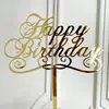 Nueva tarjeta acrílica creativa para pastel de cumpleaños con texto "Feliz cumpleaños" en inglés, decoración para mesa de postres.