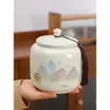 Tarro de Cerámica para Té Tarro Vacío Tarro Sellado Tamaño Grande Hogar Té Negro Té Verde Longjing Pu'er Tarro de Almacenamiento Tarro de Almacenamiento de Té a Prueba de Humedad