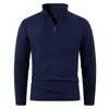Nuevo Suéter de Punto Jacquard para Hombre Otoño e Invierno 2025 Chaqueta de Punto con Media Cremallera Tendencia Juvenil Moda