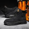 Botas Martin de Motociclista para Hombre 2026 Otoño e Invierno Nuevas de Caña Alta Estilo Británico Botas de Trabajo Suela Gruesa Antideslizantes Resistentes al Desgaste Botas Amarillas para Hombre