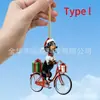 Novo Pingente de Natal Acrílico Plano Bicicleta Dachshund Carro Decoração de Natal