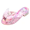Pantuflas Aisha para niños, zapatos de princesa para niñas, nuevos de verano para exteriores, antideslizantes, con pedrería para bebé, sandalias de tacón alto para niños