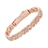 Pulsera magnética de moda europea y americana, superventas transfronteriza, lujo ligero, trébol de la suerte, aleación con incrustaciones de diamante, pulsera de joyería magnética de una sola fila para mujer